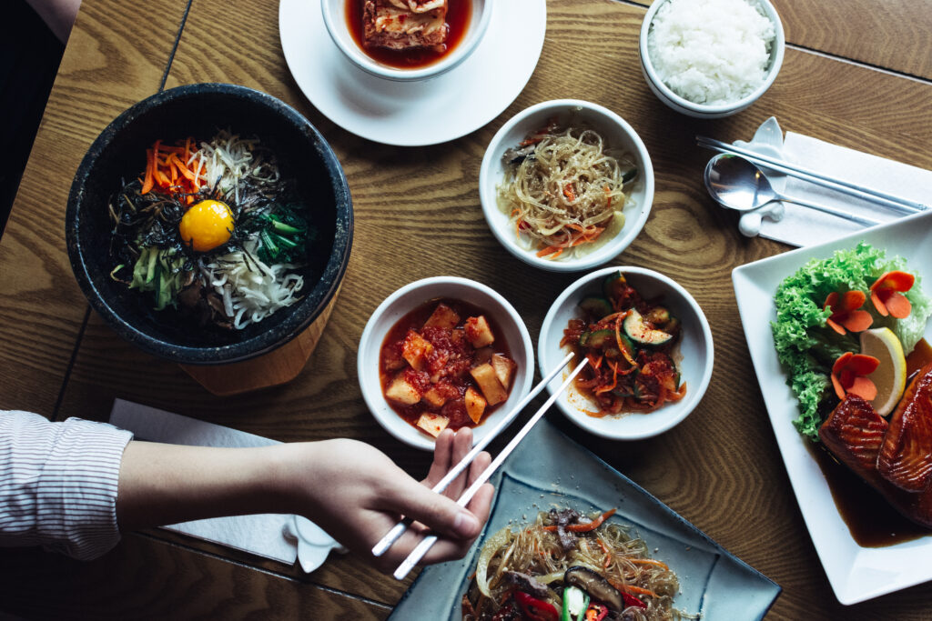 Feasting on Bibimbap, Kimchi and other traditional Korean food
