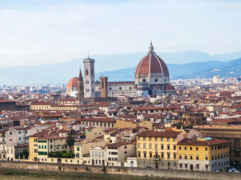 above view town and Cathedral in Florence